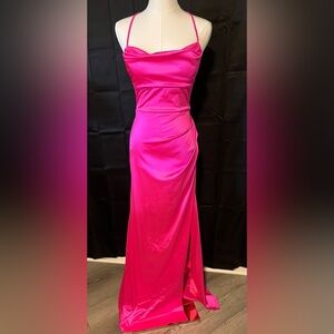 Pink Full Length Gown with slit